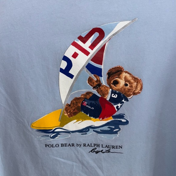 Polo by Ralph Lauren Blue Short Sleeve T-Shirt with Graphic Design - Picture 3 of 4